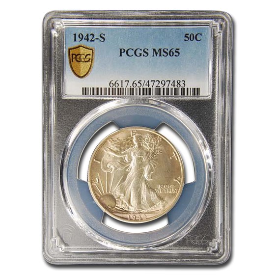 1942-S Walking Liberty Half Dollar MS-65 PCGS 1942-S Walking Liberty Half Dollar MS-65 PCGS